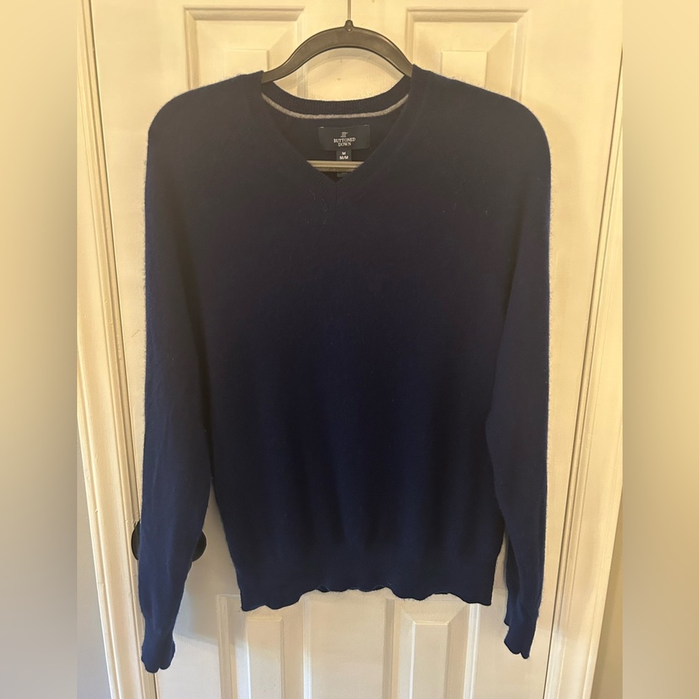 Buttoned Down Men’s Size M Medium Navy Blue 100% Cashmere Sweater